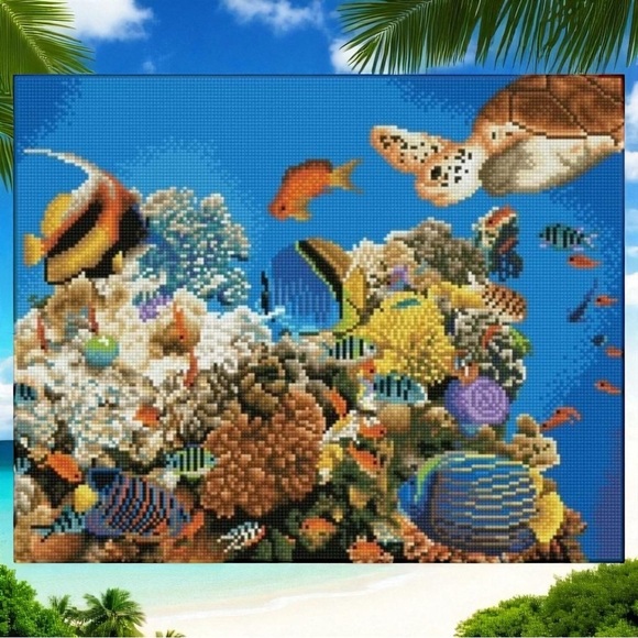 NEW Diamond Dotz Under the Sea Diamond Facet Art Kit 23.1"x19.1" Fish Beach - Picture 1 of 5